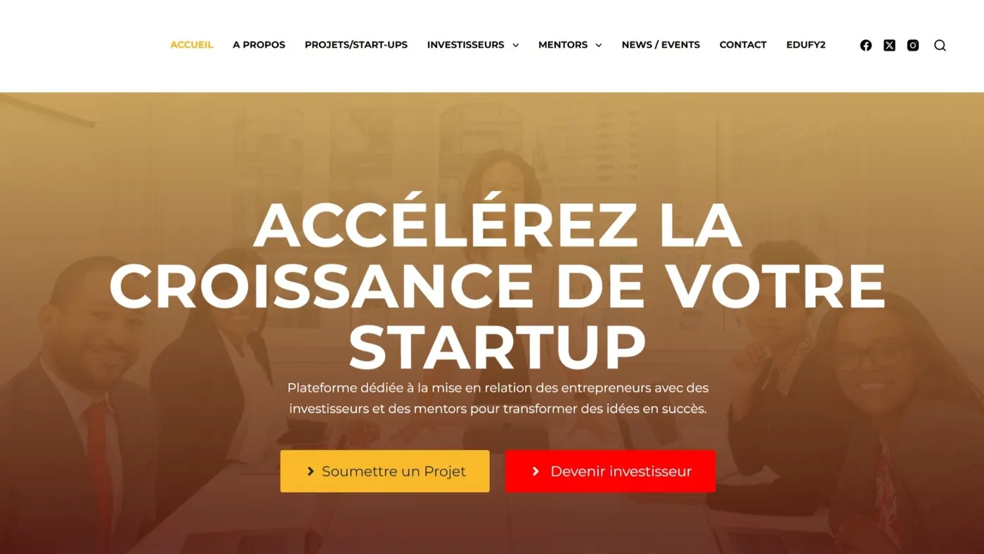 Page d'accueil de la plateforme Fondigne