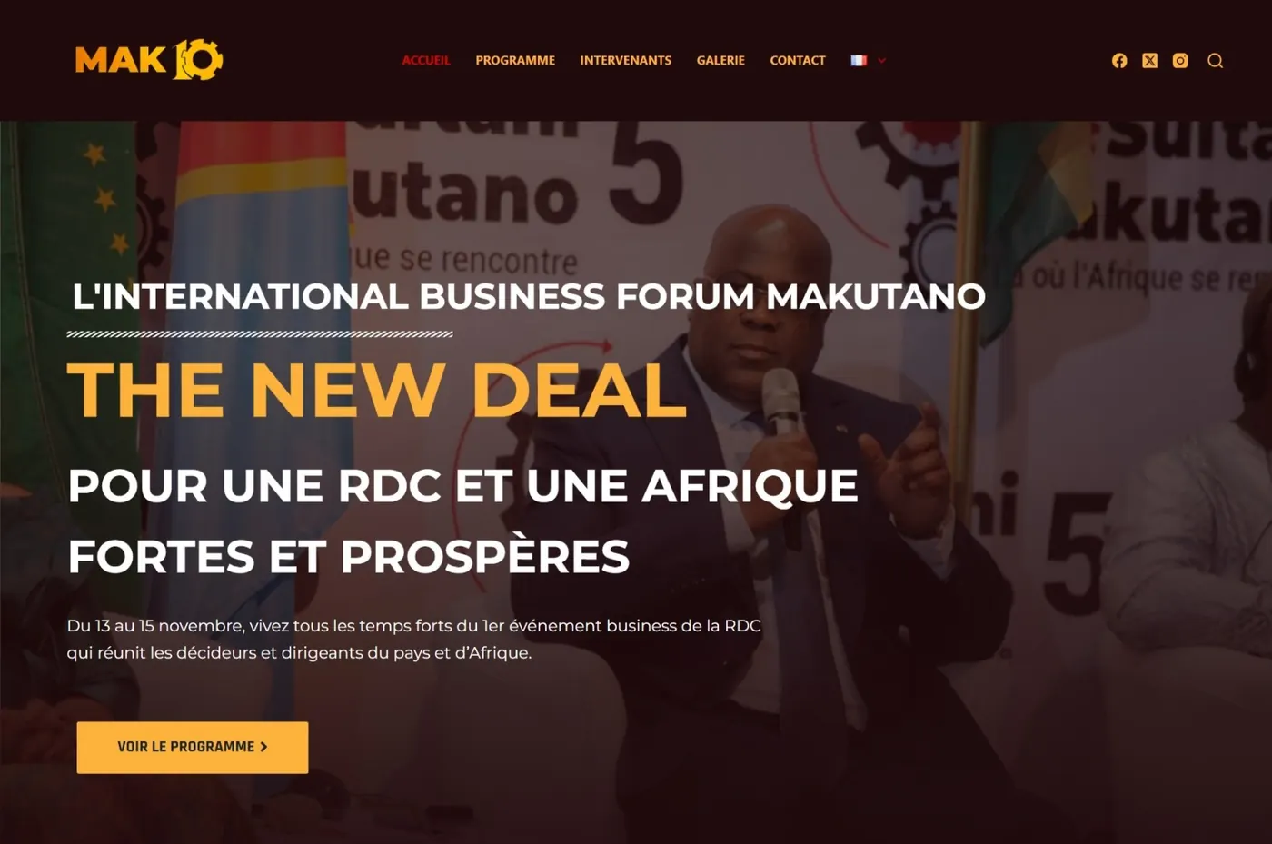 Page d'accueil de l'International Business Forum Makutano
